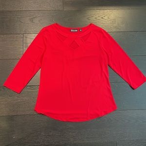 Red New York & Company 3/4 Sleeve Top